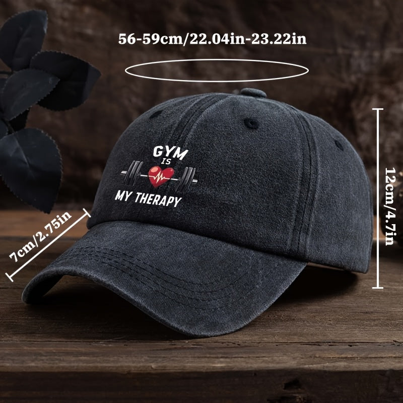 Men'S Funny Gym Hat - Baseball Cap with "GYM - MY " Text, Workout And Casual Hat for Fitness Centers, Casual Attire - Machine Washable Breathable Baseball Cap for Men, Active Lifestyle Accessory, Sporty Design, Comfortable Fit, Headwear