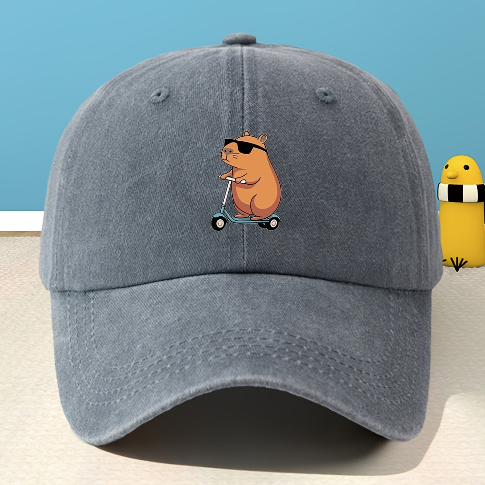 Unisex Printed Baseball Cap Men Women Classic Washed Distressed Vintage Duckbill Hat Outdoor Casual Sports Streetwear Vacation Hat Individual Street Rock Rap Hip-Hop Cap Soft Comfortable Sweat-Absorbing Adjustable Hat