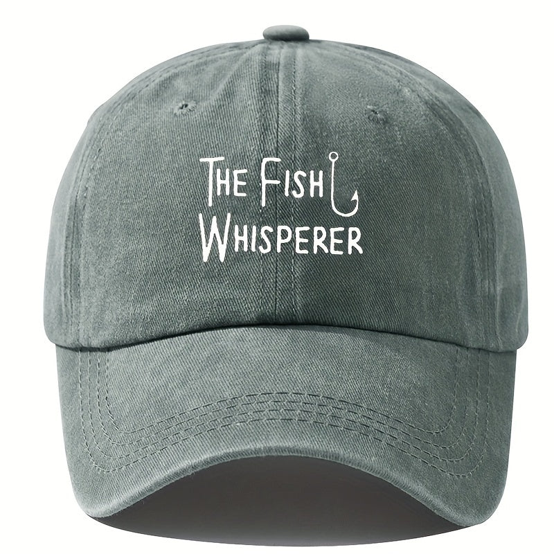 Men'S Baseball Cap, Versatile Hip-Hop Dad Trucker Hat for Outdoor Travel And Fishing, Featuring Letter Prints, Casual Curved Brim, And Vintage Washed Duckbill Design