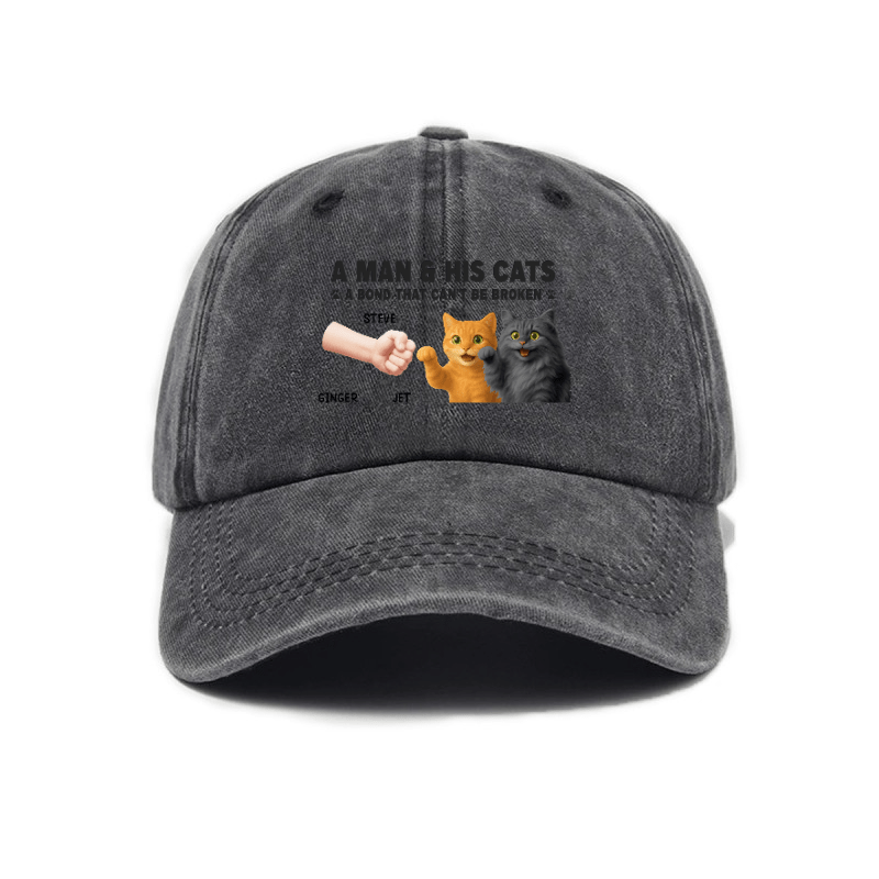 Playing with Cats" Baseball Cap | Stylish and Cute, Perfect for Everyday Use and Outdoors, Includes Printed Map, Adjustable Buckle Closure, Hand Wash Only