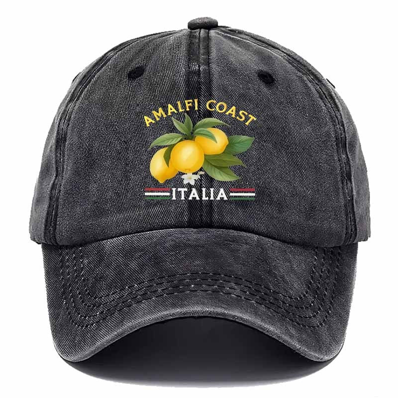Stylish  Cap Featuring National Flag Stripes Accented with Lemon Leaf Motifs-A Must-Have for Beach Vacations.