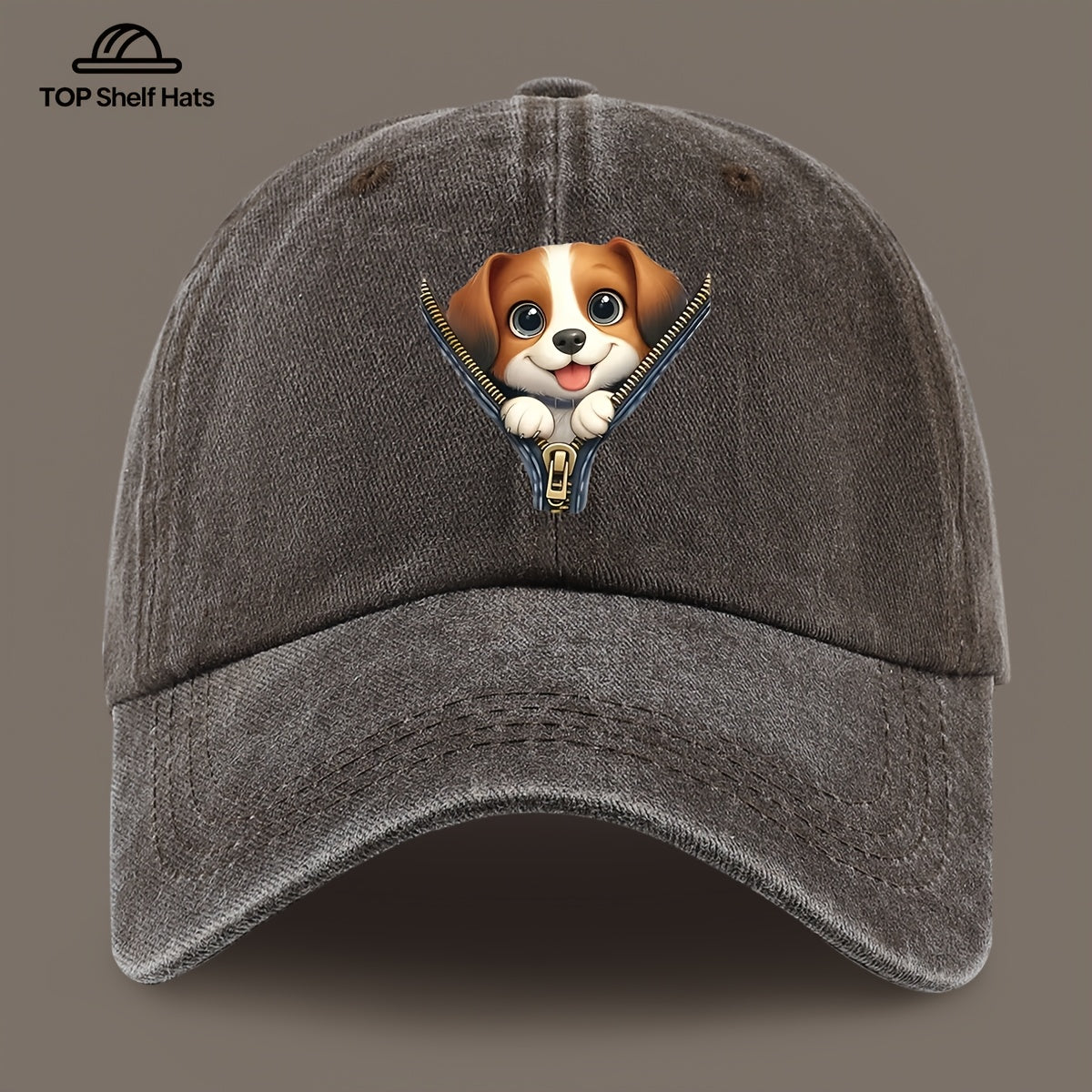 1pc Cute Playful Dog Pattern Design Printed Baseball Cap, Ideal Gift for Dog Lovers, Lightweight Comfortable And Breathable, Adjustable Size, Black PAPA Truck Driver Retro Dad Hat, Mom'S Beach Vacation Sun Hat, Youth Couple Outdoor Skate Cap