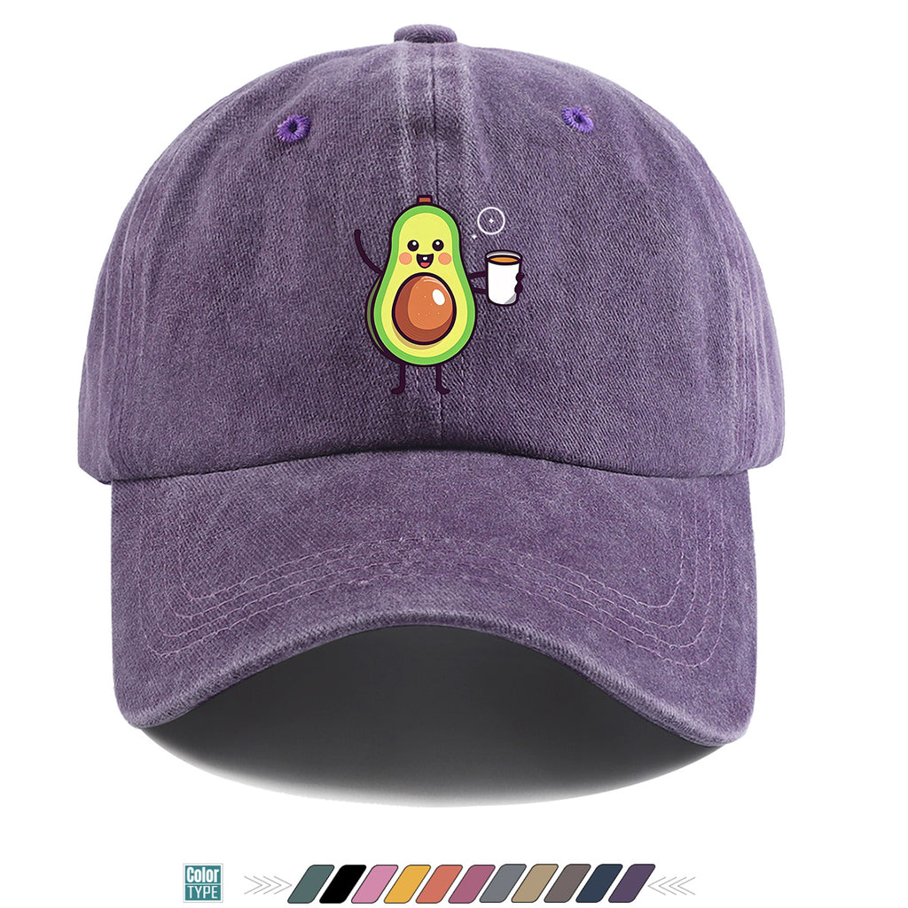 1pc Avocado Cartoon Print Baseball Cap Cute Smiling Fruit Pattern Sun Hat Fashionable Fun Sunshade Hat Unisex Adjustable Duckbill Cap Couple Outing Hat Girlfriend Shopping Hat Outdoor Picnic Hat Beach Vacation Hat Daily Casual Hat Sports Fitness Hat