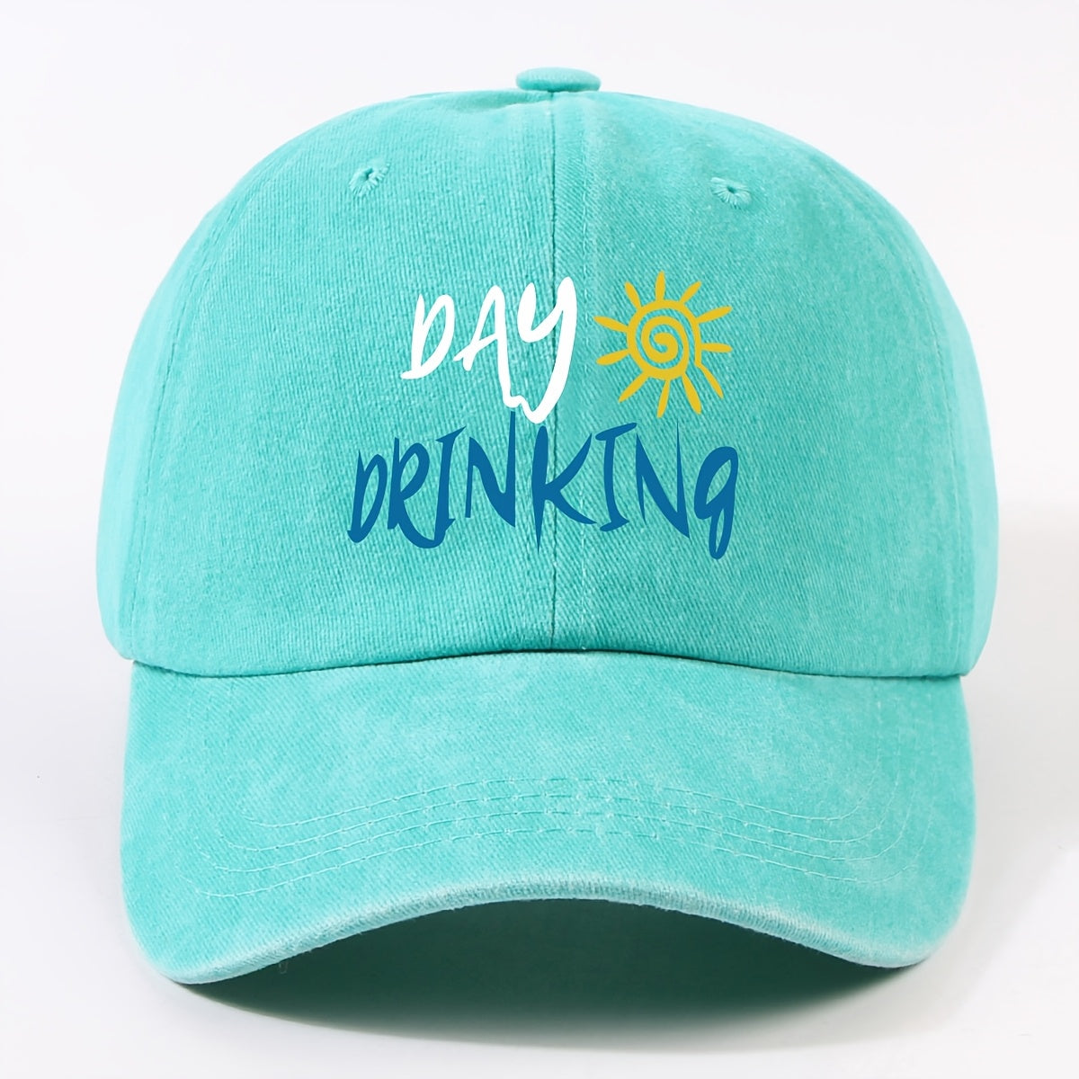 Retro Worn-Out Baseball Cap Featuring a "Daily Drink" Sun Design - Adjustable, Lightweight, Unisex Outdoor Hat Ideal for Biking, Everyday Use, And Festive Gatherings - Available in Various Colors (Black, Dark Gray, Pink, Military Green, Etc.)