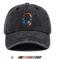 1pc Cartoon Fun Earphone Print Baseball Cap, Fashion Trendy Hip-Hop Hat, Unisex Adjustable Duckbill Cap, Comfortable Breathable Sun Hat, Street Style Essential for Music Festivals, Street Dance, Skateboarding, Casual Outings, Outfit, Parties
