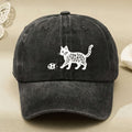 Cute Cat And Ladybug Design Vintage Black Baseball Cap for Women Men Casual Streetwear Anniversary Gift