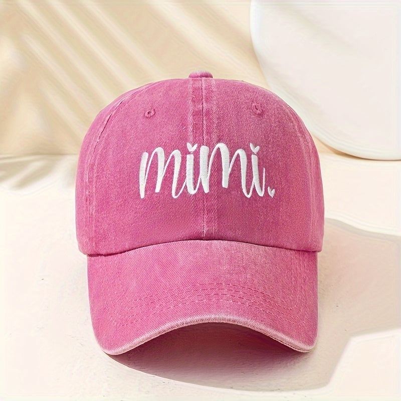 1 Unisex Y2K Style MIMI Washed Baseball Cap, Suitable for Outdoor Sports and Daily Wear