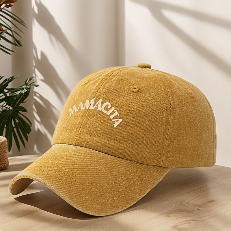 MAMACITA Print Baseball Cap Classic Washed Distressed Vintage Duckbill Hat Soft Comfortable Sweat-Absorbing Breathable Hat Outdoor Leisure Sports Hiking Camping Fishing Hat Individual Street Hip-Hop Hat