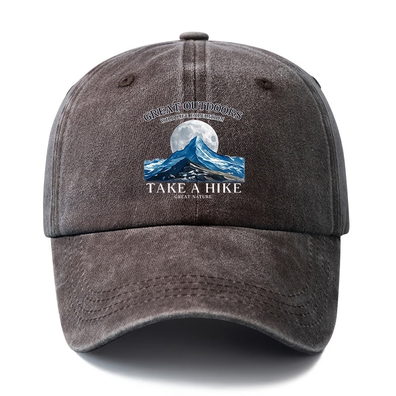 A Unisex Fashion All-Match Printed White Blue Sea Baseball Cap, Classic Retro Washed Outdoor Lightweight Curved Brim Hat, Trucker Baseball Cap, Suitable for Outdoor Vacation Travel Camping And Other Leisure Occasions, Holiday Party Hip-Hop Hat