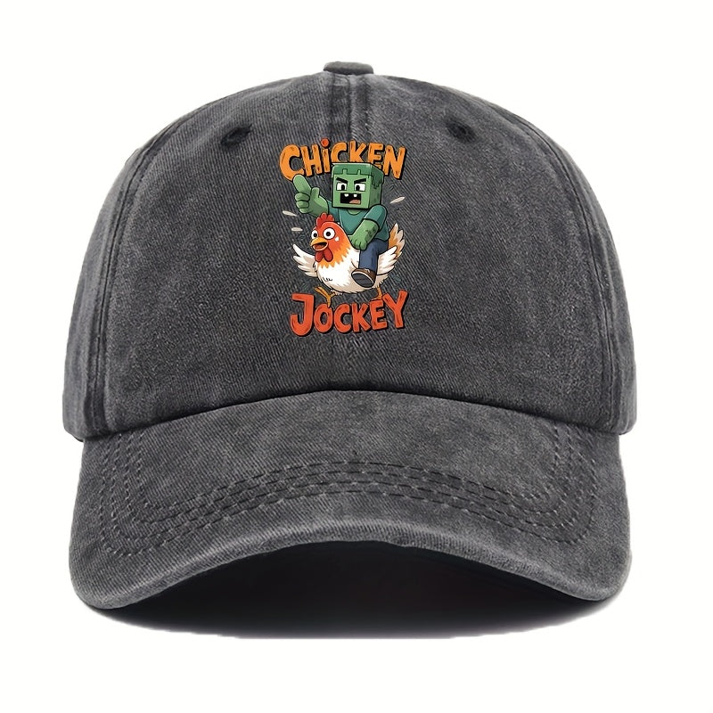 Boys' Rooster Jockey Pattern Baseball Cap - Vintage Adjustable Lightweight Hat, Suitable for Spring/Summer Outdoor Sports, Soccer Matches, and Carnivals, Multiple Colors Available