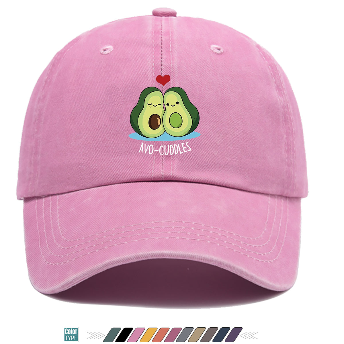 1pc Avocado Couple Print Baseball Cap Cute Cartoon Design Sun Hat Fashion Fresh Unisex Adjustable Size Duckbill Cap Suitable for Outdoor Picnic, Shopping, Dating, Travel