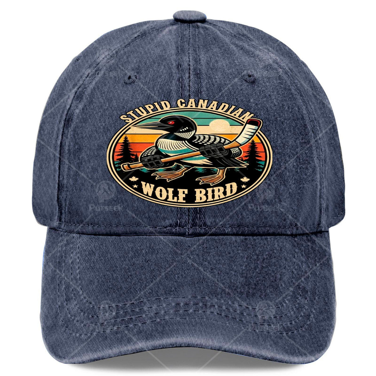 Retro Canadian Wolf Bird Heated Hookey Loon Baseball for Everyone