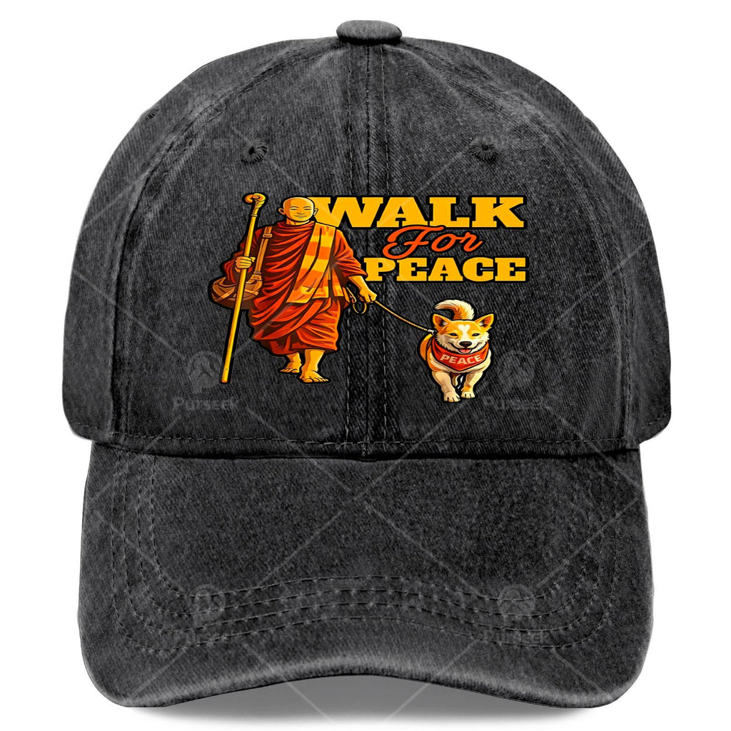 Peace Walking Monks and Aloka Dog Walk for Peace Baseball Hat Unisex Aesthetic