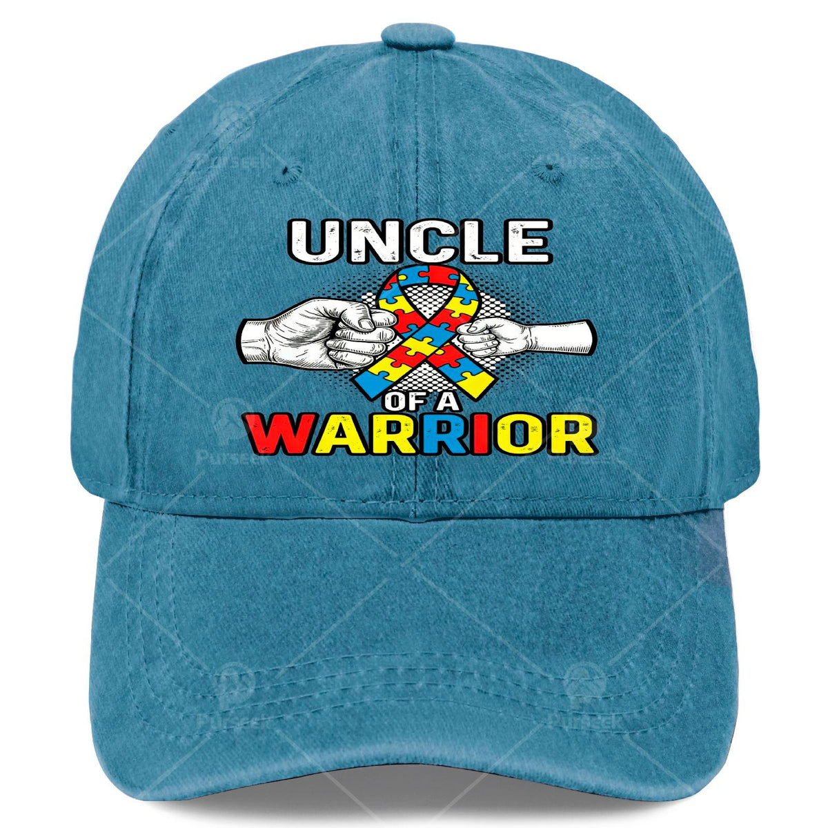 Autism Awareness Baseball with Puzzle Ribbon & Autist Warrior - Retro Unisex Hat Suitable for &, for Christmas, Games, 4th of, Casual Wear, Hand Washable Full-Body Print Autism Accessory