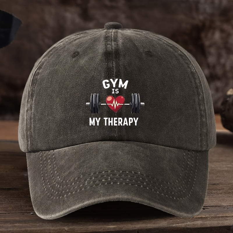 Men'S Funny Gym Hat - Baseball Cap with "GYM - MY " Text, Workout And Casual Hat for Fitness Centers, Casual Attire - Machine Washable Breathable Baseball Cap for Men, Active Lifestyle Accessory, Sporty Design, Comfortable Fit, Headwear