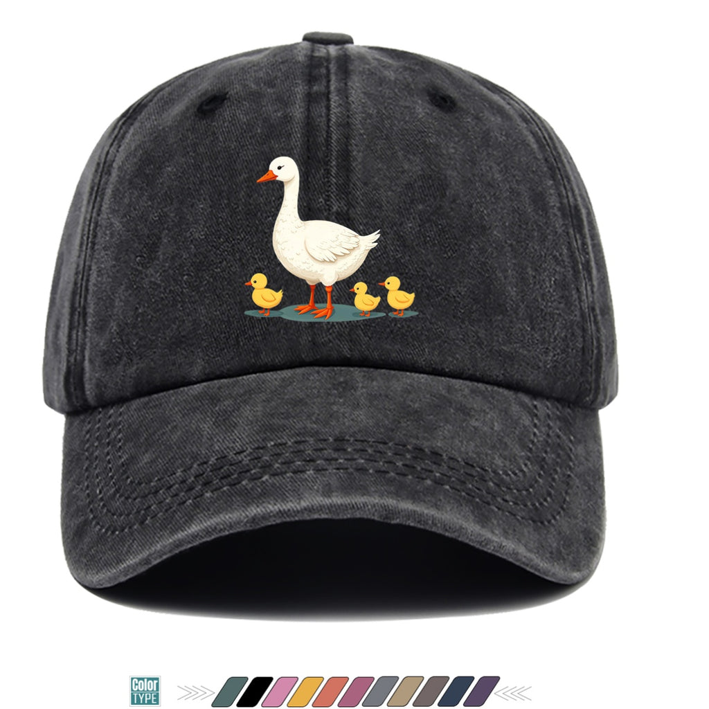 1pc Mother Goose And Three Little Yellow Ducks Warm Printed Baseball Cap Cute Pattern Sun Hat Fashionable And Versatile Unisex Duck Tongue Cap Adjustable Size Dad Fishing Hat Mom Strolling Hat Couple Skateboard Hat Suitable for Park Play