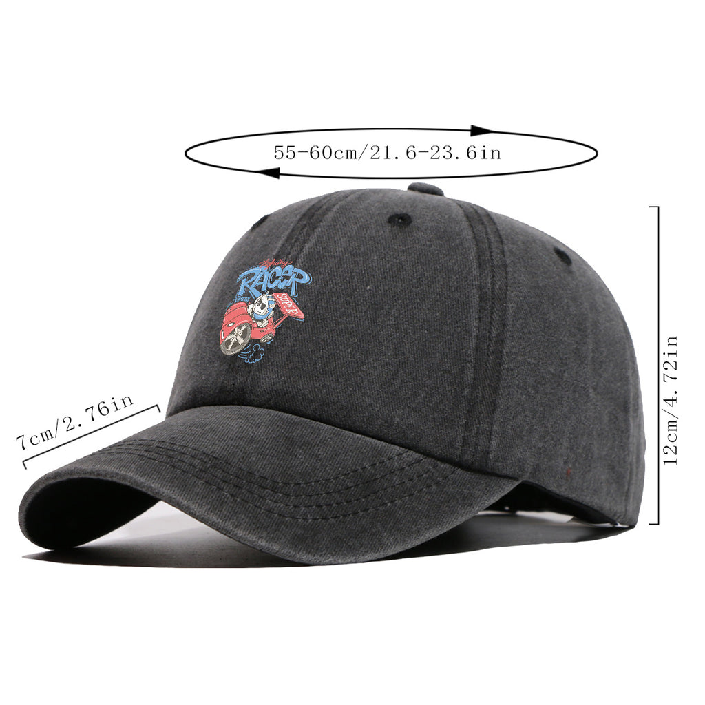 1pc "Highway Racer" Fun Cartoon Print Baseball Cap Panda Racer Pattern Sun Hat Fashion Trendy Duck Tongue Hat Unisex Adjustable Street Casual Hat Outdoor Sports Sun Hat Suitable for Daily Travel, Parties, Cycling