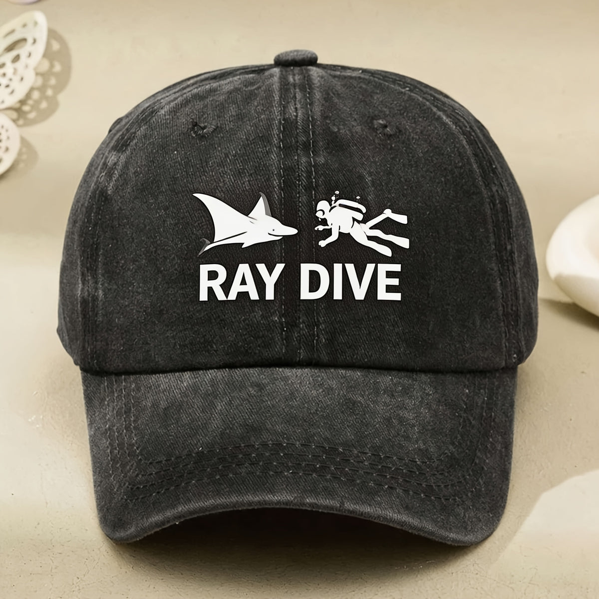 Ray Dive Shark Diver Design Hat for Men Women Vintage Casual Streetwear Cap for Summer Anniversary Gift