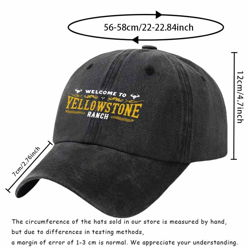 Western Baseball Cap with Yellowstone Ranch Bull Head Pattern, Western-Style Outfit for Outdoor Travel