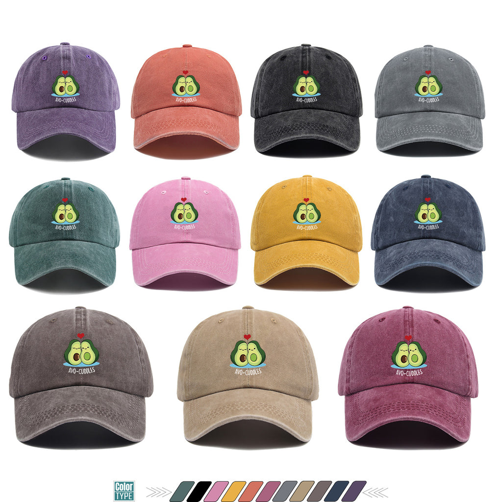 1pc Avocado Couple Print Baseball Cap Cute Cartoon Design Sun Hat Fashion Fresh Unisex Adjustable Size Duckbill Cap Suitable for Outdoor Picnic, Shopping, Dating, Travel
