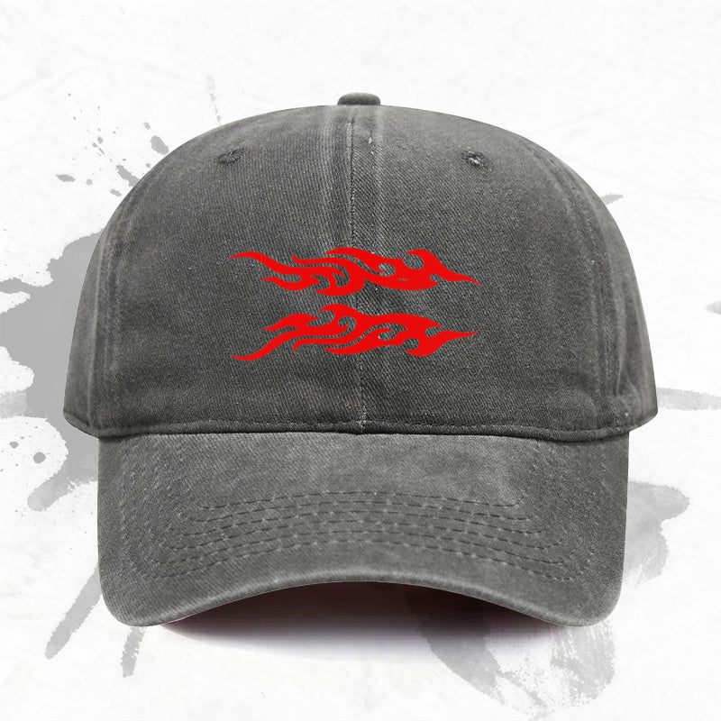 1pc, Adjustable Baseball Cap with Flame Pattern, Lightweight Printed Craft Women'S Hat, Ideal Men'S Trendy Headwear, Perfect Gift for Weddings, Parties, Birthdays