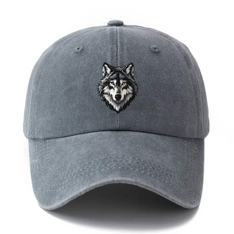 A Stylish And Adaptable Printed Husky Baseball Cap for All Genders, Showcasing a Timeless Vintage Wash And a Lightweight Curved Brim Design Perfect for Outdoor Activities. Great for Vacations, Travel, Camping