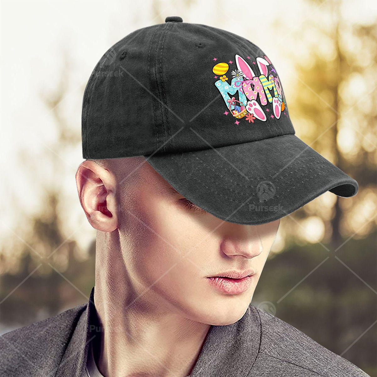 Easter Mama Bunny Ears Coquette Bow Easter Rabbit Baseball Hat Unisex Trendy
