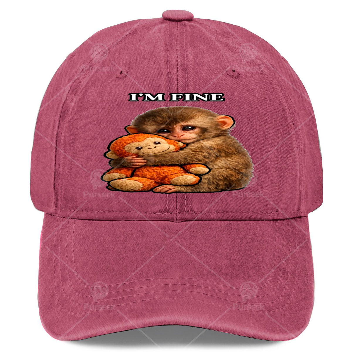 Punchs Monkey Retro Baseball Suitable for & - Lightweight Full-Body Punchs Monkey Print Hat, Round with Iconic Monkey, Hand Washable for Christmas, Events, Casual Wear - Unisex & Fashion Accessory