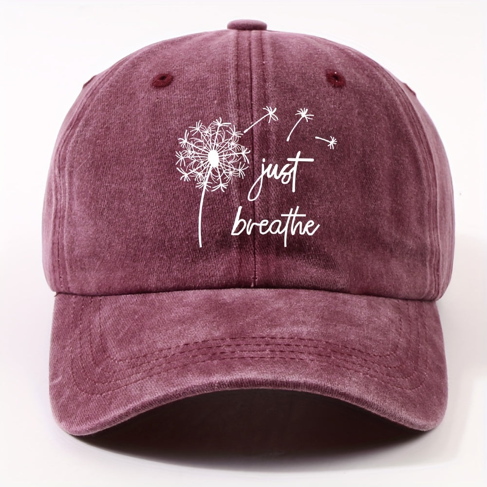 Unisex Retro Dandelion Print Baseball Cap with Curved Brim - Adjustable Dad Hat Suitable for Cycling, Outdoor & Casual Wear - Lightweight All-Season Round Cap (Metal Closure)