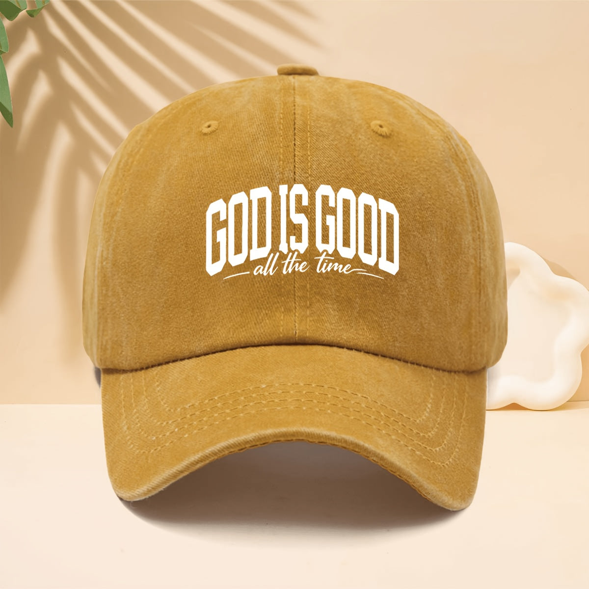 Baseball Cap with 'GOD IS GOOD ALL THE TIME' Pattern, American Street Faith Design Style Curved Brim Cap for Walking, Parties, Dates, Shopping, Vacation, Travel, Dad Hat, All-Season, Adjustable Size, Unisex Casual Hat