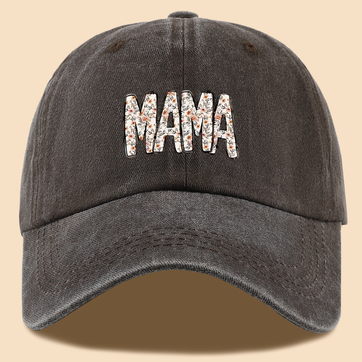 1pc 1pcs "Mom" Floral & Letter Print Baseball Cap Suitable for for Men & Women, Adjustable Duckbill Hat with Mom-Themed, Breathable Unisex Cap for Outdoor, Travel, Gifts for Mom, Birthdays, Casual Wear - Fashionable Duckbill Cap