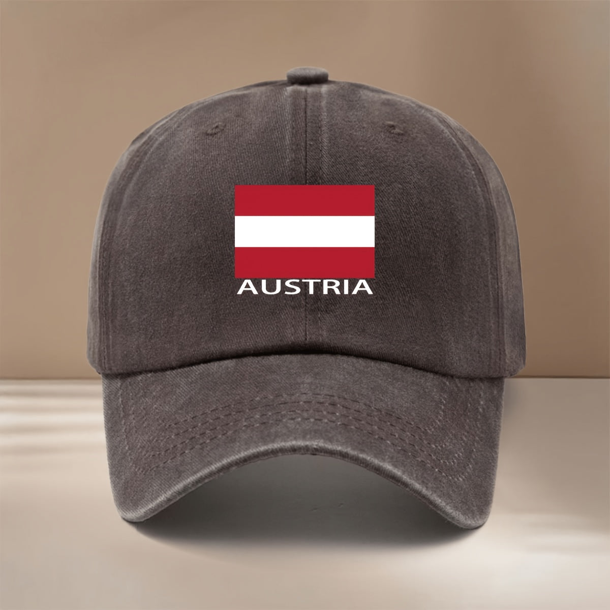 AUSTRIA Letter Austria Flag Pattern Baseball Cap Easy Fashion Lightweight Hip Hop Hat Unisex Curved Brim Hat Vacation Travel Dinner Camping Matching Comfortable Duck Tongue Hat Curved Brim Arc Shows Small Face Adjustable Size Six-Piece Hat Version E