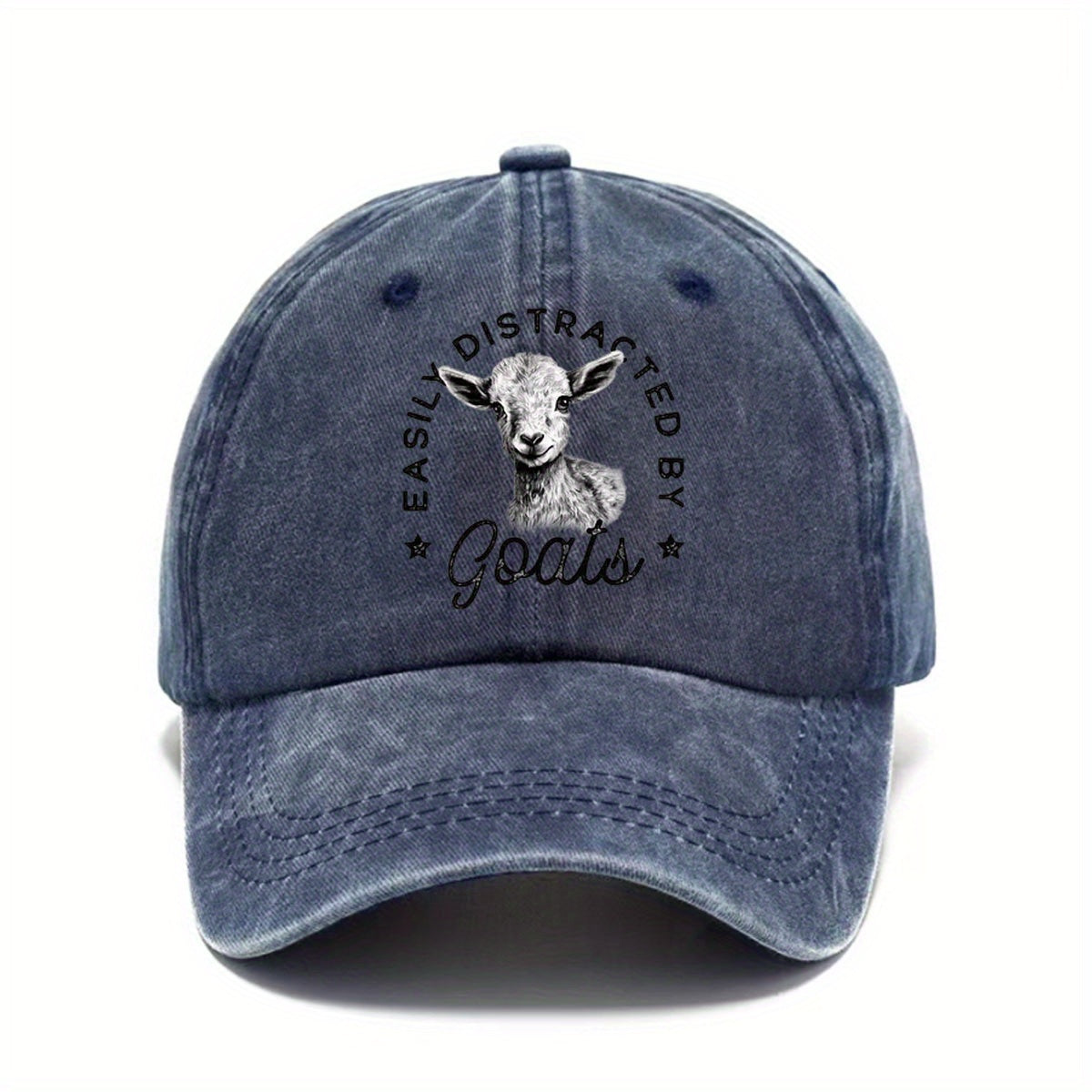Washed Letter Print Baseball Cap - Adjustable, Sun-protective and Stylish for Outdoor Activities