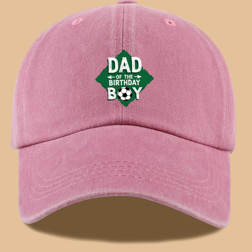 1pc Soccer Theme "DAD OF THE BIRTHDAY BOY" Print Baseball Cap Comfortable Breathable Sun Hat Fashionable Beautiful Men'S Casual Baseball Cap Adjustable Size Dad Activity Hat Outdoor Sun Visor Hat Suitable for Birthday Parties, Friend Gatherings