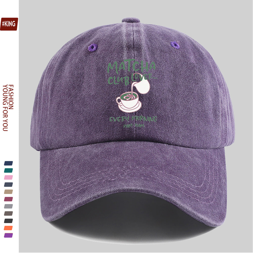 1pc Matcha Drink Pattern Printed Unisex Baseball Cap, Fashionable And Easy Versatile Urban Hat, Multifunctional Outdoor Sports Cap, Comfortable And Breathable Trucker PAPA Hat, Adjustable Outdoor Fishing Hat, Available in Multiple Colors