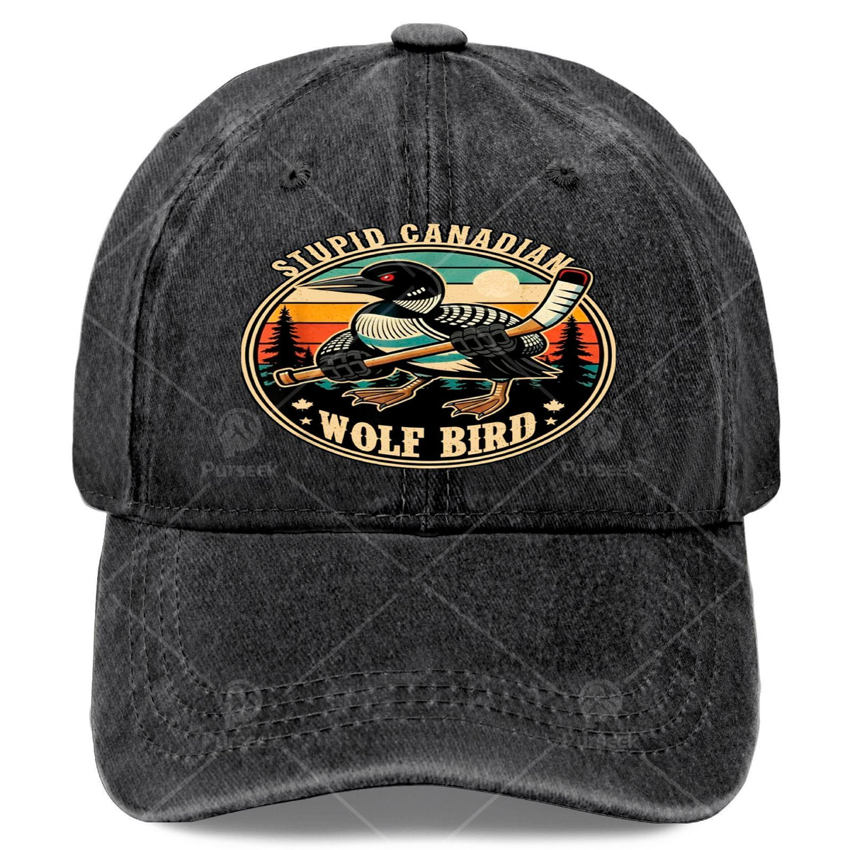 Retro Canadian Wolf Bird Heated Hookey Loon Baseball for Everyone