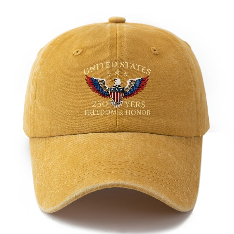A Unisex Fashionable and Versatile Printed UNITED STATES Eagle Baseball Cap, Featuring a Classic Vintage Washed Outdoor Lightweight Curved Brim. This Trucker Baseball Cap Is Suitable for Casual Occasions Such as Outdoor Vacations