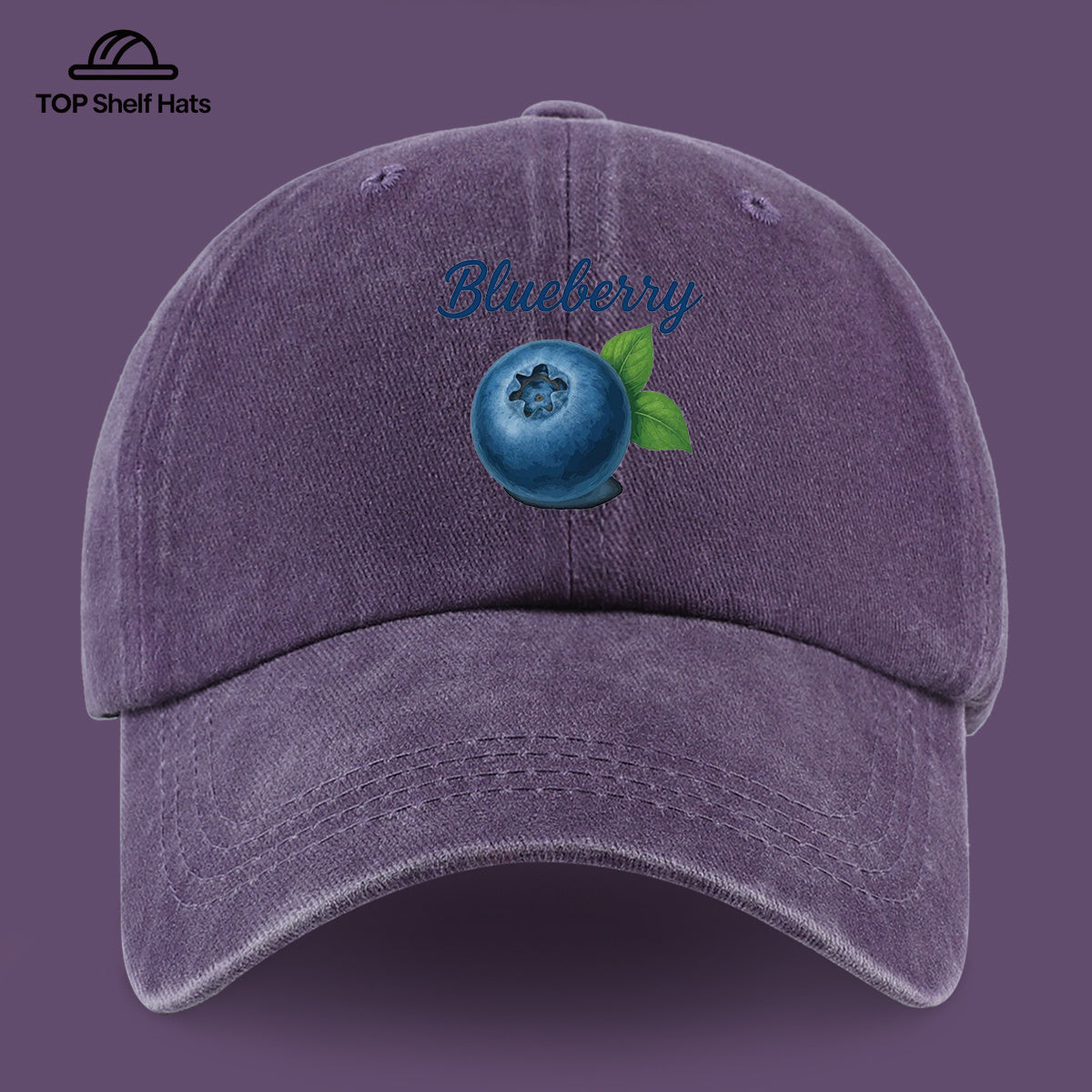1pc Blueberry-Themed Realistic Fruit Print Baseball Cap, Comfortable And Breathable Sun Hat, Fashionable Easy And Aesthetic Unisex Baseball Cap, Adjustable Size, Trucker Cap, Beach Vacation Hat, Suitable for Outdoor Picnics, Camping, Shopping