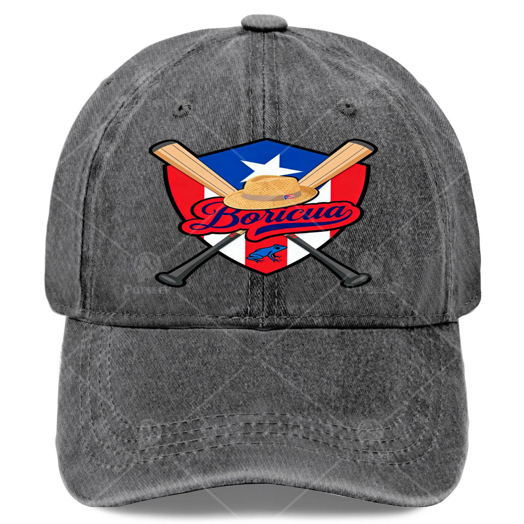 Boricua Puerto Rico Baseball Coqui Frog Pava Hat Fan Baseball Hat Unisex