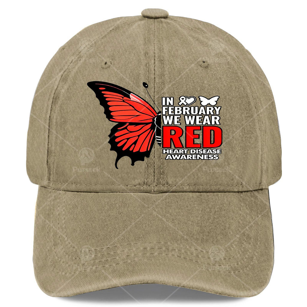 Men' & Women' Red Butterfly Heart Baseball Shirt - Unisex Pullover with Awareness Design, Machine Washable Sportswear Suitable for Casual Wear, Themed Events, and Everyday Outfits
