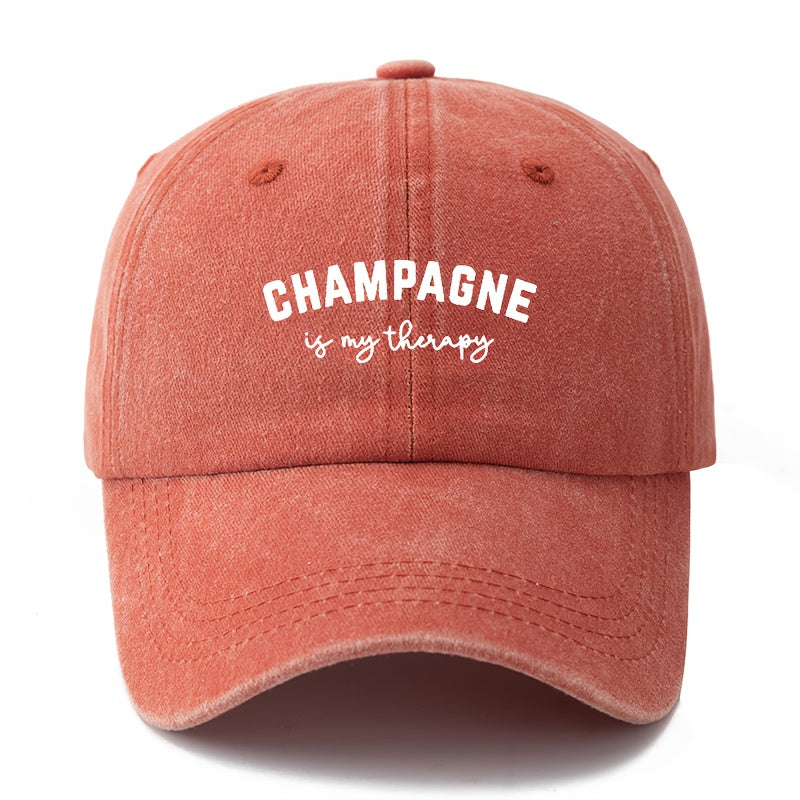 Unisex Fashion Versatile Printed Letter CHAMPAGNE Baseball Cap Classic Retro Washed Outdoor Lightweight Curved Brim Hat Trucker Baseball Cap Suitable for Outdoor Vacation Travel Camping and Other Casual Occasions