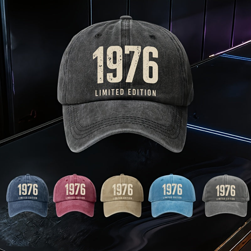 1pc, Adjustable Baseball Cap with "1976 Lid Edition Retro Style", Polyester Fiber Lightweight Printed Craft, Suitable for Outdoor Sports And Camping Enthusiasts, Trendy Couple Hat, Golf Cap, Trucker Cap, Fashionable Baseball Cap, Suitable for Youth