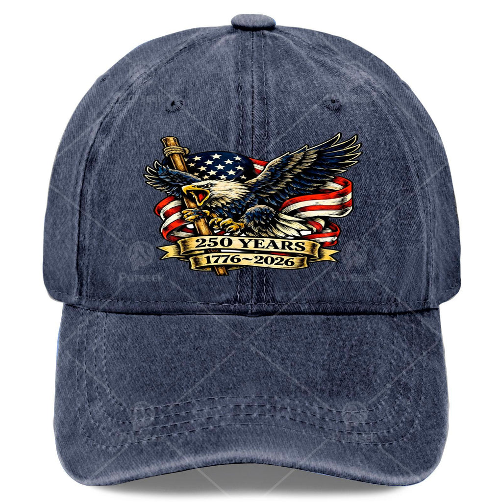 Vintage Patriotic Eagle and Flag 250 Years 17762026 Baseball Hat Unisex