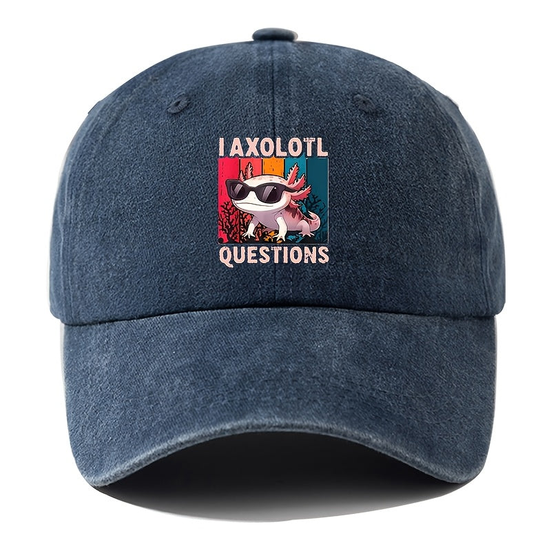 A Unisex Men's Baseball Cap with Cartoon Print, Adjustable, Fashionable, and Versatile. Suitable for Outdoor Activities Such as Camping, Hiking, and Fishing