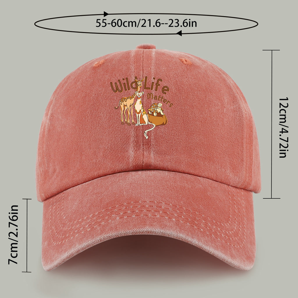 1pc Wild Life Matters Animal Print Baseball Cap - Adjustable Vintage PAPA Trucker Hat Suitable for &, Lightweight Breathable Dad Cap for Outdoor, Beach, Hiking, Skateboarding, Casual Wear - Ideal, Holidays, Urban Style