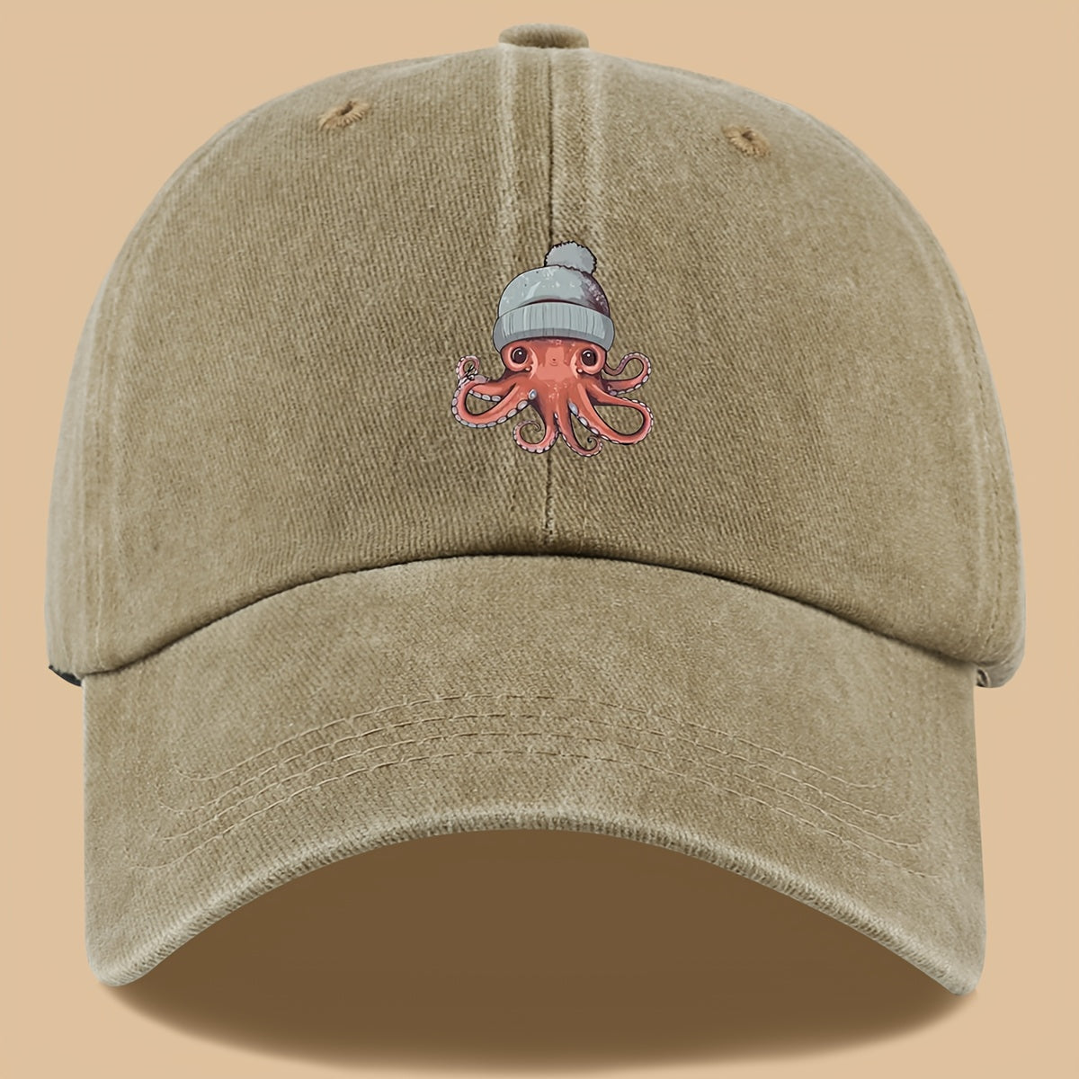 1pc Octopus Print Baseball Cap, Lightweight, Comfortable, and Breathable Outdoor Sun Hat, Stylish, Simple, and Aesthetic, Adjustable Size Baseball Cap for Men and Women, Trucker Dad Hat, Mom's Beach Vacation Hat, Suitable for Outdoor Fishing