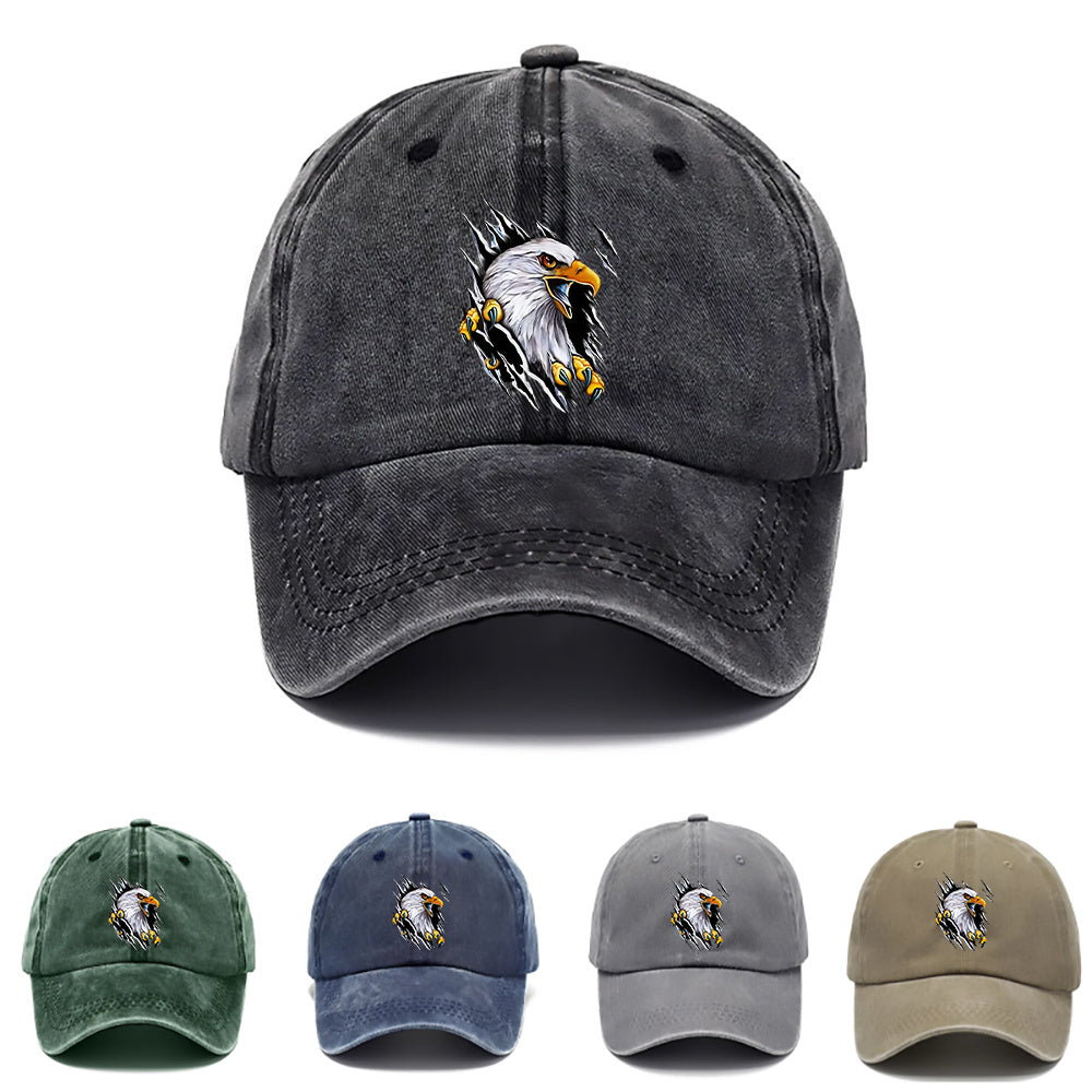 1pc Eagle Print Baseball Cap | Breathable Curved Brim, Adjustable Size, Lightweight And Durable, Unisex, Ideal For Outdoor Activities, Beach And Casual Wear, Available In Multiple Colors
