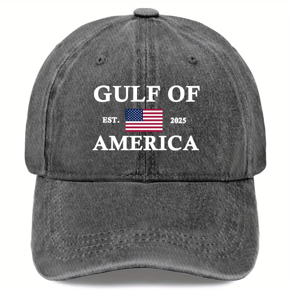 Men's Vintage Washed Baseball Cap with "Bay Area Established 2025" & American Flag Design - Adjustable Dad Hat, Buckle Closure, Machine Washable Suitable for Bay Area Pride, Casual Wear, Themed Events, Retro Headwear