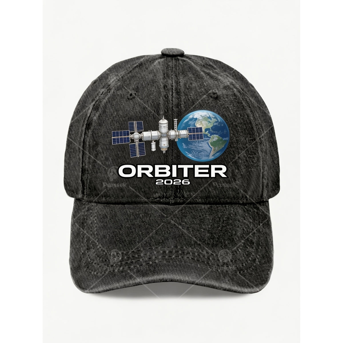 Orbiter 2026 Space Station Earth Design Vintage Unisex Cool Street Casual Hat for Anniversary Celebration