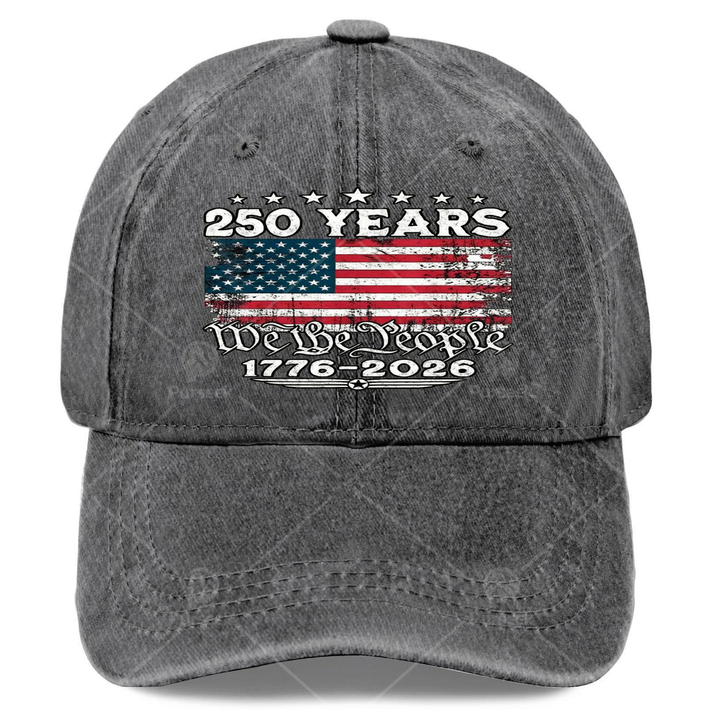 4th of July American Flag Vintage 250 Years 1776 2026 Baseball Hat Unisex